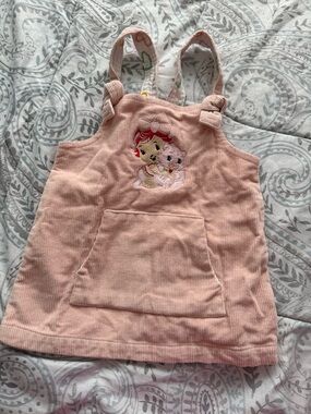 dip Pastel Heart Pinafore in Pink with Yellow, Green, Peach Hearts